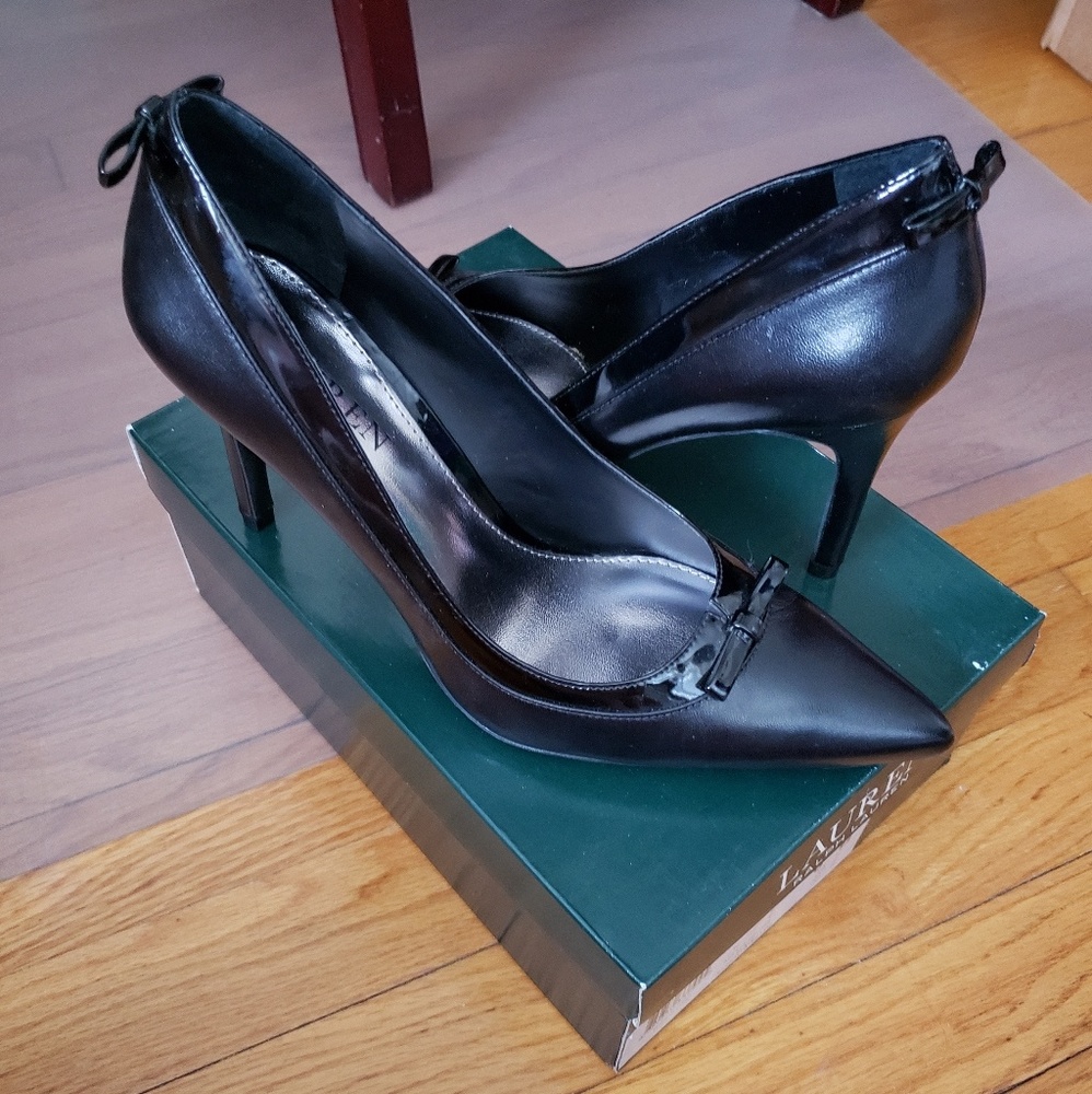 Lauren Ralph Lauren Abilene Black Bow Pumps